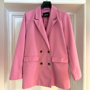 Pieces | Pink Double Breasted Oversized Blazer (S)